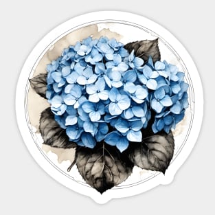 Hydrangea Flowers Circle Design Sticker